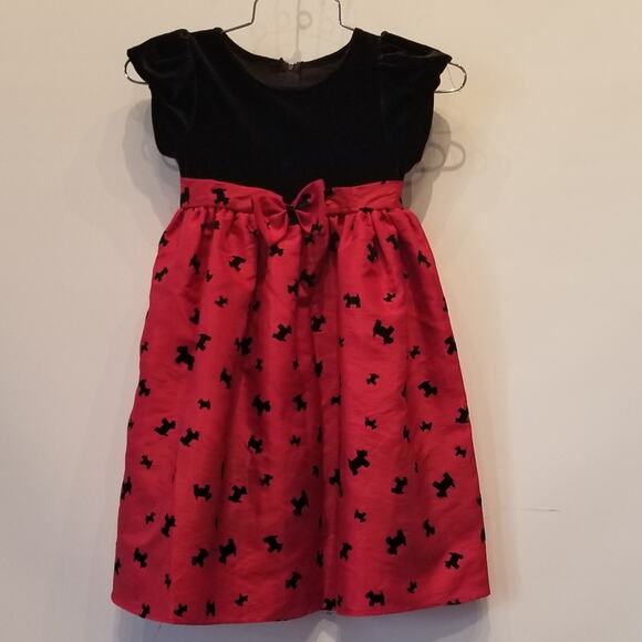 Good Land Other - Goodland Black Velvet Red Dog Lovers Dress Holiday Christmas Party Girls Size 5